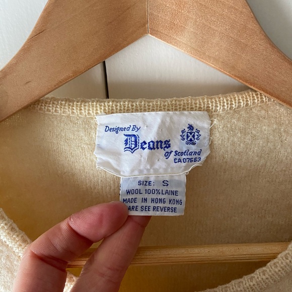 Vintage wool cream white blazer, small - Picture 5 of 5